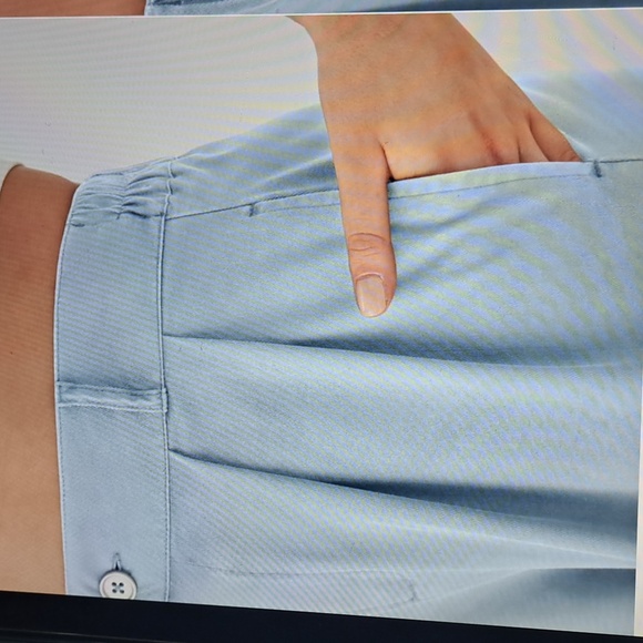 MEDIUM.   HALARA HIGH WAISTED WIDE LEG DENIUM LOOK PALAZZO PANTS - Picture 3 of 9